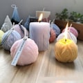 Miniatyrbillede 1 af 5: lysforme lys stearinlys gør-det-selv-forme i silikoneform mj84 garnnøgle 3d