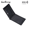 Miniatyrbilde 3 av 7: Smal karbonfiber RFID-blokkerende lommebok for menn - Minimalistisk svart oransje
