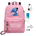 Pikkukuva 1 / 4: stitch reppu lasten reput reppu USB-liitännällä 1kpl vaaleanpunainen
