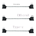Pikkukuva 2 / 4: Valaistus / USB Type-C / Micro-USB-kaapeli DJI SPARK MAVIC PRO:lle USB Type-C PVC 15cm