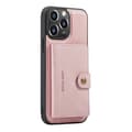 (För Samsung S21 FE) Smal plånboksfodral med kickstand och 4 kortfack, stöttålig skydd rosa
