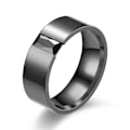 Miniatyrbillede 1 af 7: Elegant sort zirkon åben ring til mænd - elegant bryllupsbåndsforlovelsesgave 8 mm sort diamant nr. 8