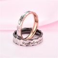 Pikkukuva 4 / 6: Rose Gold Par-sormus timanttisella Love Flower Claw -kuviolla musta miesten koko 9