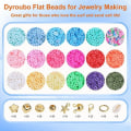 Miniatyrbillede 2 af 5: DIY flade lerperler sæt runde polymerlerperler til smykkefremstilling som billedet viser