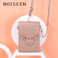 Miniatyrbild 4 av 7: Boiseen telefonväska för kvinnor - Crossbody-väska med stor kapa blekgul