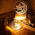 Miniatyrbild 4 av 6: ramadan led dekoration mubarak kareem eid mubarak varmt ljus B