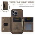 3-fold magnetisk pung-etui sæt – kortlommer + læderbagside kaffe iphone 14 plus