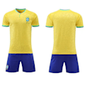 Miniatyrbild 1 av 2: Brasilien fotbollströja och shorts set för barn och vuxna 100CM #16