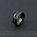 Miniatyrbillede 1 af 2: antistress spinner roterende fidget ring ringe sort Koko 9/19mm