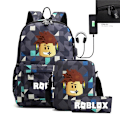 Pikkukuva 1 / 4: roblox reppu lasten penaali olkahihna laukkupakkaus USB-liitännällä timantti