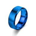 Miniatyrbild 5 av 7: Dubbelfasad Klassisk Matt Gaze Ring - Polerade Silver Plate Smyc 8mm lila nr 10