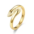 Miniatyrbillede 3 af 6: Fantastisk olietryk kærlighedsring - glitrende blank finish, holdbar omfavne guld justerbar