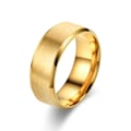 Miniatyrbild 1 av 7: Dubbelfasad Klassisk Matt Gaze Ring - Polerade Silver Plate Smyc 8mm guld nr 9