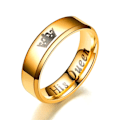 Miniatyrbilde 5 av 6: Kongelig skråkantet kronkonge ring for ham - luksuriøst par smykke sett golden sin dronning nr. 9