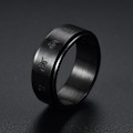 Miniatyrbillede 1 af 7: Lucky Cat Titanium Stål Drejelig Ring: En Stjerne Måne Personlighed 8 mm seks tegn mantra nr. 8