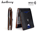Miniatyrbillede 2 af 7: Baellerry Minimalistisk RFID-blokerende slank pung til mænd sort