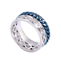 Pikkukuva 6 / 6: antistress spinner rotating fidget ring rings blue Størrelse 11 / 20,8 mm