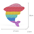 Miniatyrbild 1 av 4: big/mega/stor fidget toys pop it leksak regnbåge delfin 30cm
