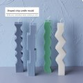 Miniatyrbillede 1 af 5: lysforme lys stearinlys gør-det-selv-forme i silikoneform mj76 formet strimmel c