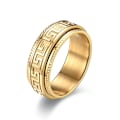 Miniatyrbillede 3 af 7: Fantastisk roterende præget Great Wall Motiv Ring - symbol 8mm stålmaling nr. 9