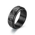 Miniatyrbillede 1 af 7: Fantastisk roterende præget Great Wall Motiv Ring - symbol 8 mm sort nr. 9