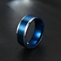 Miniatyrbild 4 av 7: Elegant svart slitsad ring för män - Unik färgglad designdeklara 8mm rum ​​färgglatt nr 9