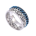 Miniatyrbillede 6 af 6: antistress spinner roterende fidget ring ringe sort Koko 9/19mm