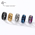 Miniatyrbild 2 av 3: antistress spinner roterande fidget ring ringar svart Size8/18.2mm