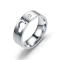 Pikkukuva 2 / 6: Timantin Jalkajäntti Parirenkaat - Elegantit inlayed sormukset 4mm naisten koko 7
