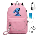 Pikkukuva 1 / 4: stitch reppu lasten reput reppu USB-liitännällä 1kpl pinkki 2