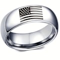 Miniatyrbilde 3 av 6: Kinesisk Nasjonalflagg Ring - symbolsk patriotisme smykke for k 8mm stålfarget sløyfe amerikansk nr. 9