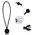Miniatyrbillede 3 af 11: 30 stk. bungee-snore bungee-reb med spænde sort / hvid hvid 15 cm