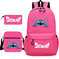 Pikkukuva 1 / 5: stitch reppu penaali olkahihna laukkupakkaus (3 kpl) ruusunpunainen 3