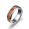 Miniatyrbillede 4 af 7: Titanstål Smykker - Unik Træfiber Ring i Rustfrit Stål til Mænd og Kvinder 8 mm sort nr. 13