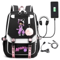 Miniatyrbillede 2 af 6: Aphmau rygsæk børne rygsække rygsæk med USB stik 1 stk lyserød 2