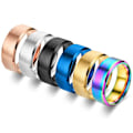 Miniatyrbillede 2 af 7: Dobbeltsidet Klassisk Mat Gaze Ring - Poleret Sølvbelagt Smykke 8 mm sort nr. 9