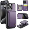(För iPhone 12 Pro Max) PU-läder plånboksfodral med magnetiskt kortfäste och dess ställ, RFID-blockering lila