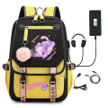 Miniatyrbild 1 av 6: Aphmau ryggsäck barn ryggsäckar ryggväska med USB uttag 1st gul 3