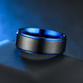 Miniatyrbillede 3 af 6: Aristocratic Domination Sort Ring - Elegante blå accenter til kr 8mm blå og sort nr. 6