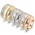 Miniatyrbillede 2 af 7: Stjernehimmel diamantring: 14K guld lille firkantet, cirkel- og 8mm rosa guld dobbelt række nr. 8