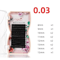 Miniatyrbild 1 av 6: Eleganta Yelix Premium Fransar/fransförlängning/lashes Pack 0.03B 13mm