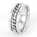 Miniatyrbillede 1 af 2: antistress spinner roterende fidget ring ringe hvid Koko 13/23mm
