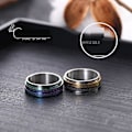Miniatyrbillede 2 af 4: anti stress fidget spinner roterende ring ringe Koko 8 / 18,2 mm