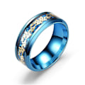 Miniatyrbild 3 av 7: Double Dragon Gold Piece 4-Color Gold Layer Ring Modesmycken för svart gyllene drake nr 11