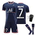 Miniatyrbillede 1 af 2: fodboldsæt fodboldtrøje mbappe med fodboldsokker og bensky børn 28