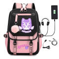 Miniatyrbillede 6 af 6: Aphmau rygsæk børne rygsække rygsæk med USB stik 1 stk blå 2
