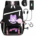 Pikkukuva 1 / 4: Aphmau reppu lasten reput reppu USB-liitännällä 1kpl musta