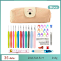 Miniatyrbilde 1 av 9: Strikke hekle strikke Kit bag med heklenåler målebånd markö 36 deler rosa