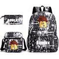 Miniatyrbillede 1 af 3: Roblox Rygsæk Penalhus Skulderrem Tasker Pakke (3 stk) blink sort