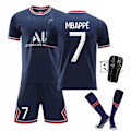 Miniatyrbillede 1 af 2: fodboldsæt fodboldtrøje mbappe med fodboldsokker og bensky børn 22
